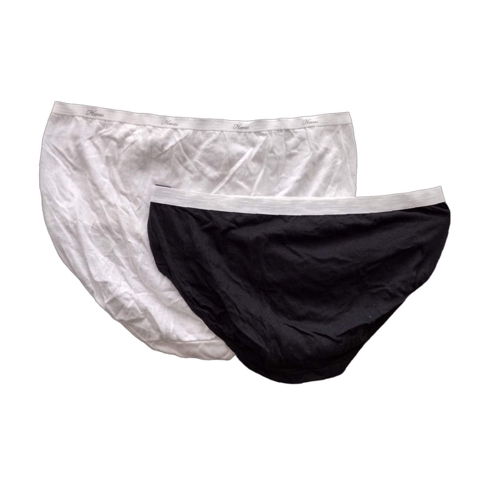 Hanes Hanes Women's 2-Pack Panties Underwear Brief Juniors Cotton Black/White Size 9 Size 30" / US 8 / IT 44 - 1 Thumbnail