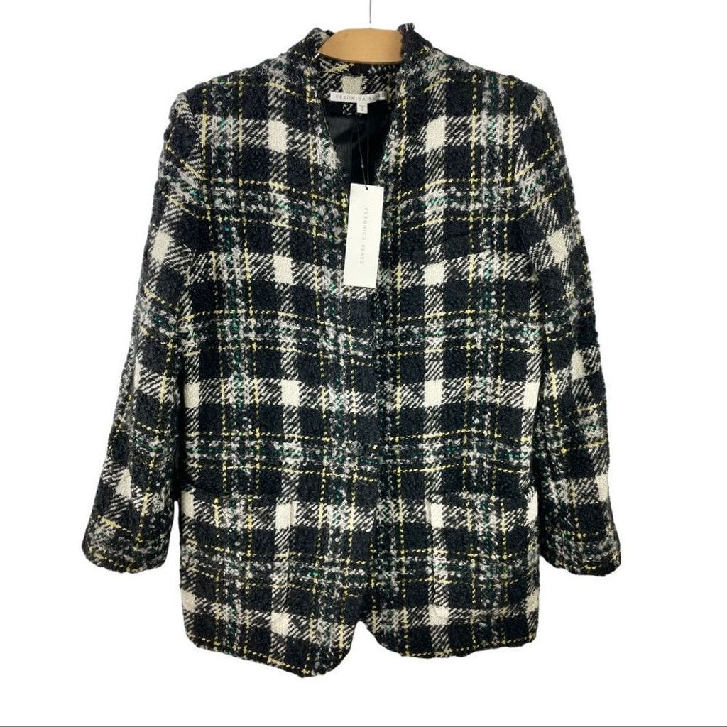 Veronica Beard New Veronica Beard Black Crispin Plaid Wool Coat US 6 Size M / US 6-8 / IT 42-44 - 2 Thumbnail