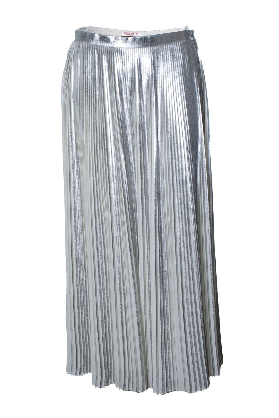 Valentino Valentino Garavani, pleated metallic maxi skirt Size 28" / US 6 / IT 42 - 1 Thumbnail