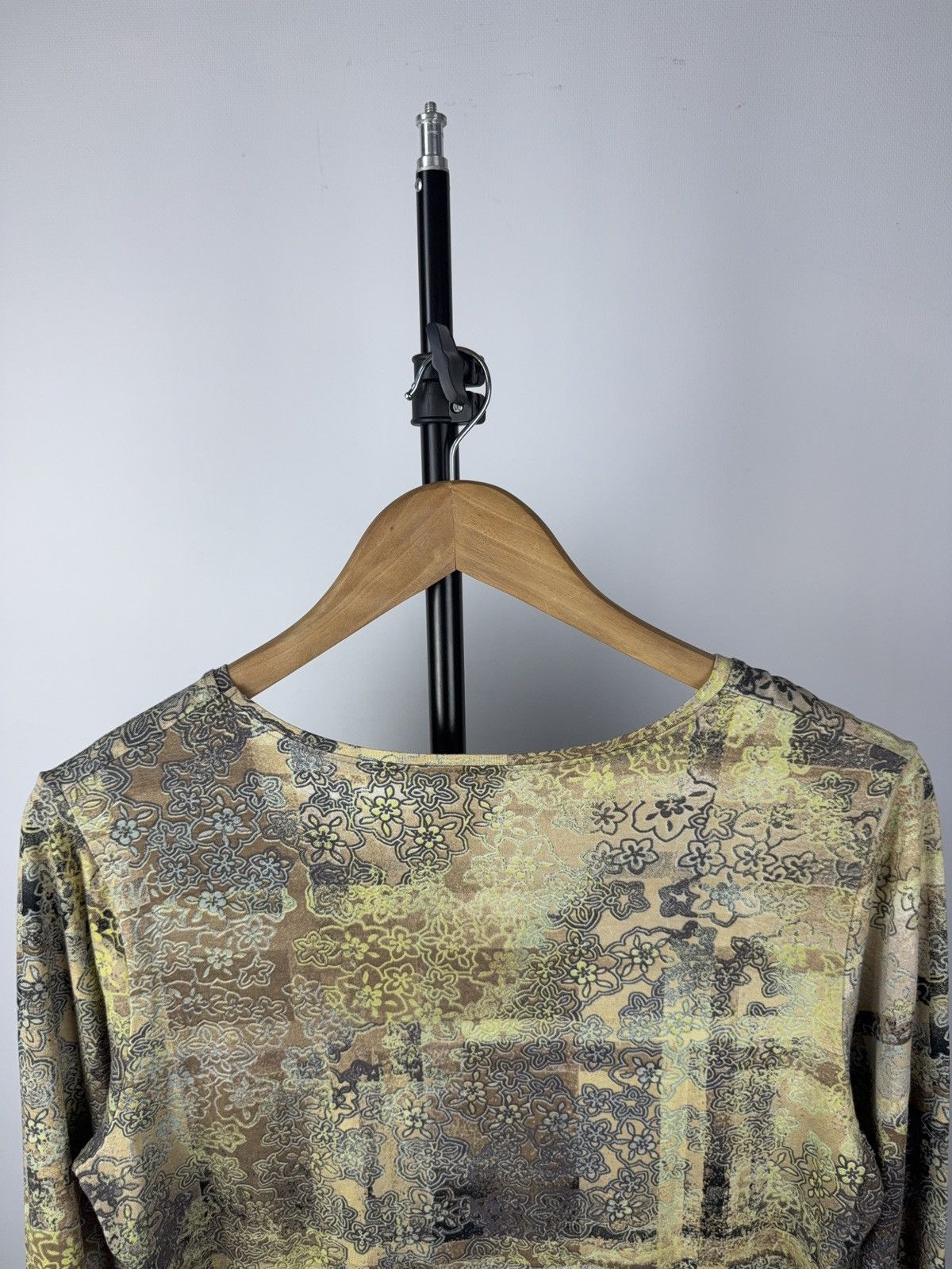 Japanese Brand Vintage Y2K Floral Abstract JPG Style Mesh Long Sleeve Top Size M / US 6-8 / IT 42-44 - 5 Thumbnail