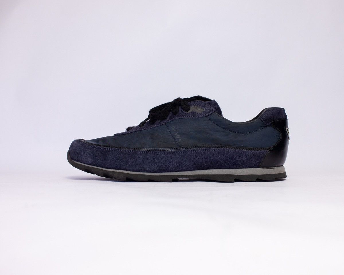Prada 835$MRP Prada Sport Navy Blue Suede and Nylon Low Top Sneak Size US 8 / EU 41 - 4 Thumbnail