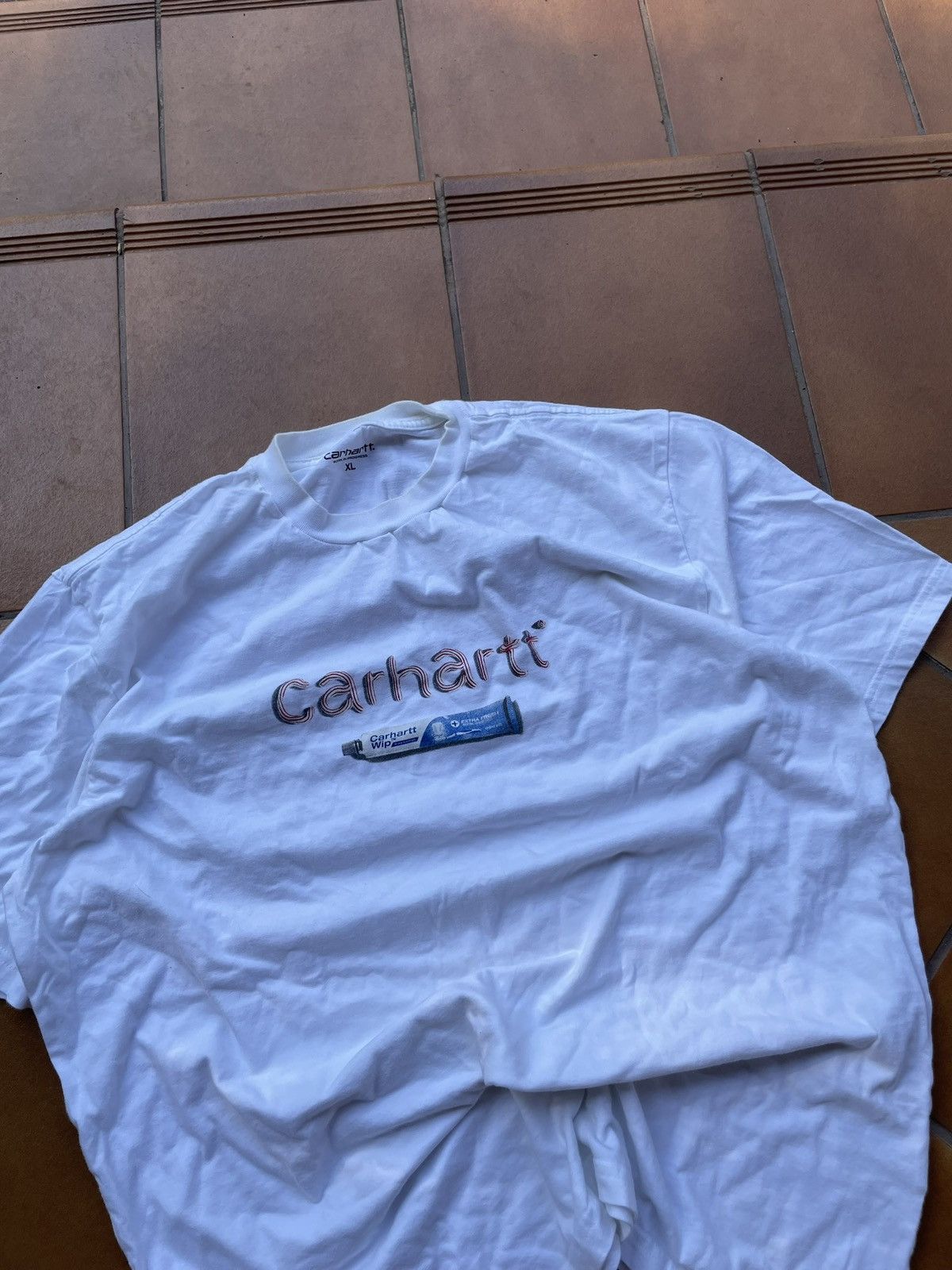 Carhartt × Carhartt Wip Carhartt Toothpaste Tee Y2K Oversize Deadstock | SOLD OUT | Size US L / EU 52-54 / 3 - 3 Thumbnail