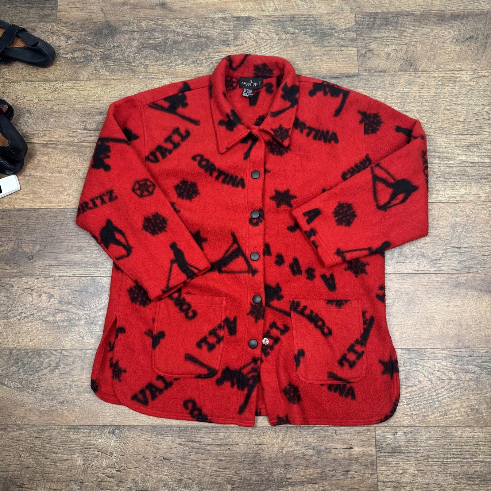 Other Women’s Vintage 90s Carole Little Ski Print Fleece Jacket Size M / US 6-8 / IT 42-44 - 1 Thumbnail