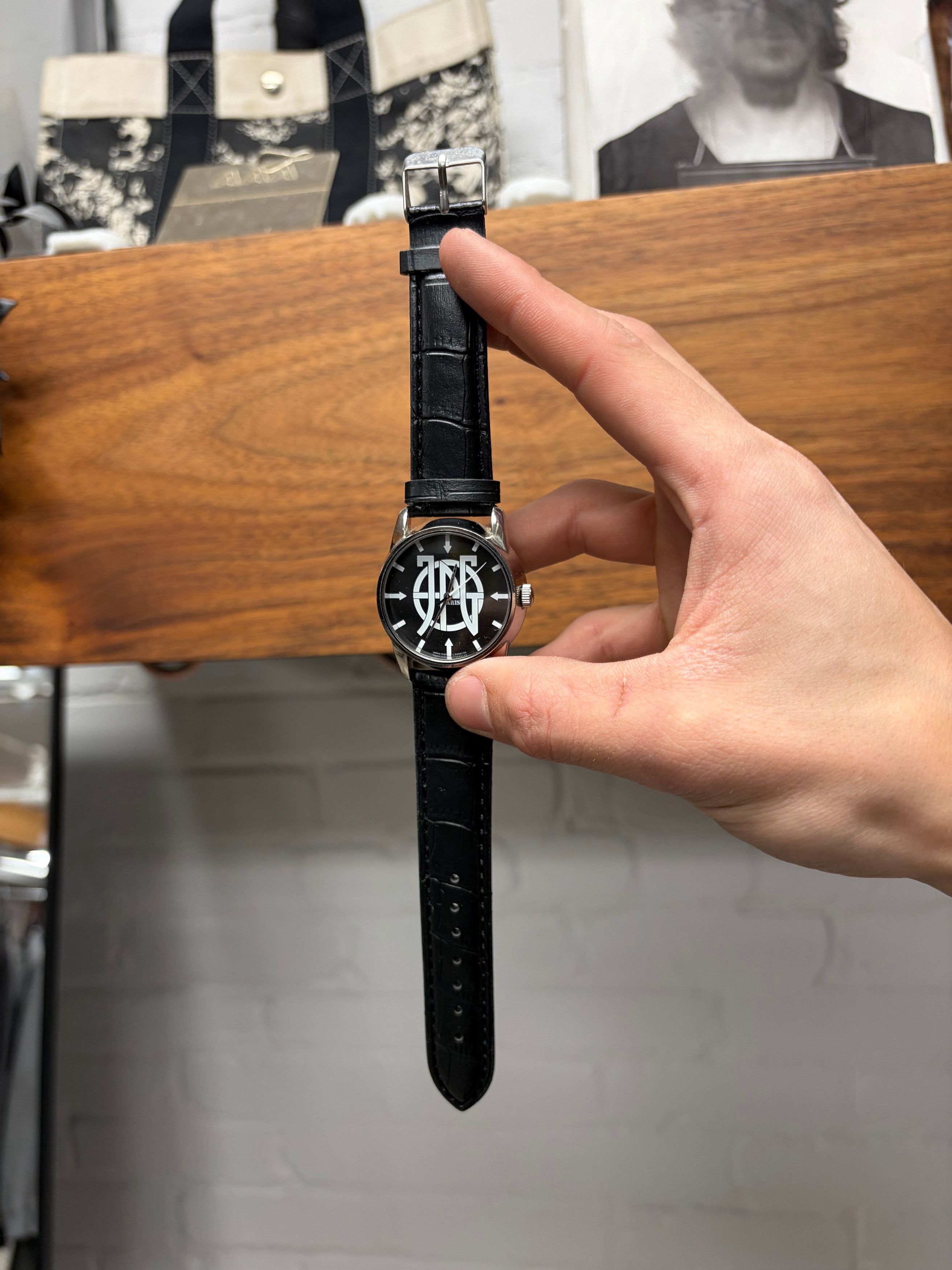 Other Vintage 90s Jean Paul Gaultier ‘JPG’ Watch with Black Leather Strap Size ONE SIZE - 2 Thumbnail
