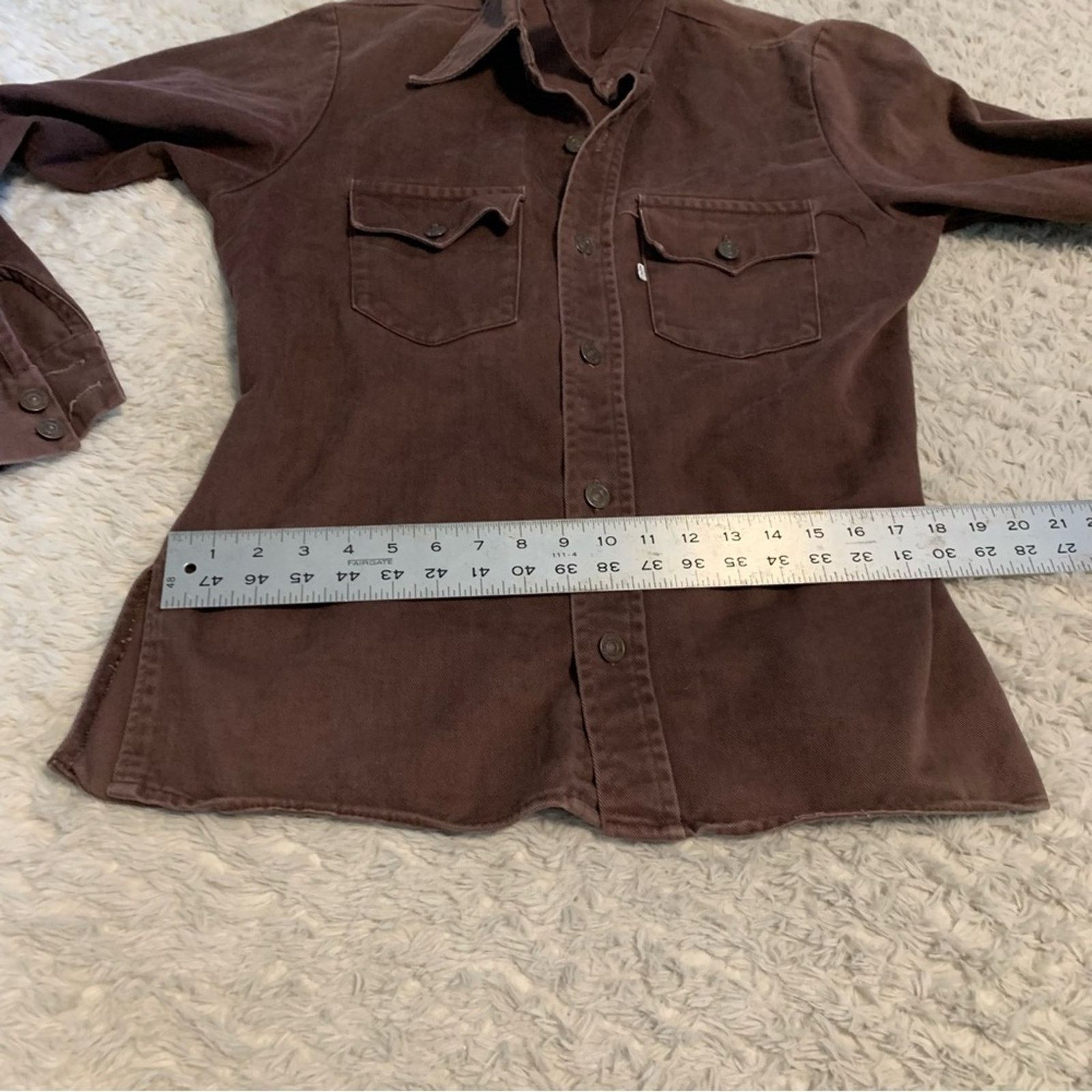 Levi's Vintage 1970s Levi's Brown Button-Down Cotton Jacket Big E Size US M / EU 48-50 / 2 - 9 Thumbnail