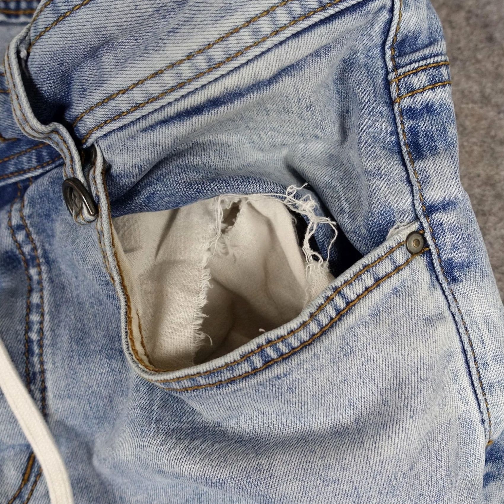 Denime Hyper Denim Jeans Mens 32 Skinny Stretch Ankle Zip Paint Splatter Light Blue Denim Size US 32 / EU 48 - 7 Thumbnail