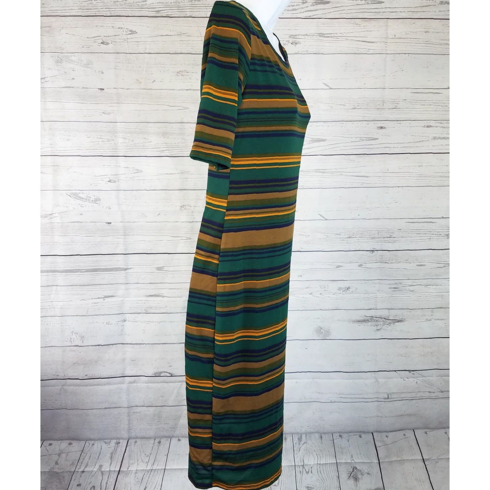 Vintage VINTAGE LuLaRoe Womens Julia Dress XS Green Stripes Short Sleeve - Womens, Dress, XS, Green, Stripes, Short Sleeve, Julia, LuLaRoe, Casual Size 26" / US 2 / IT 38 - 3 Thumbnail