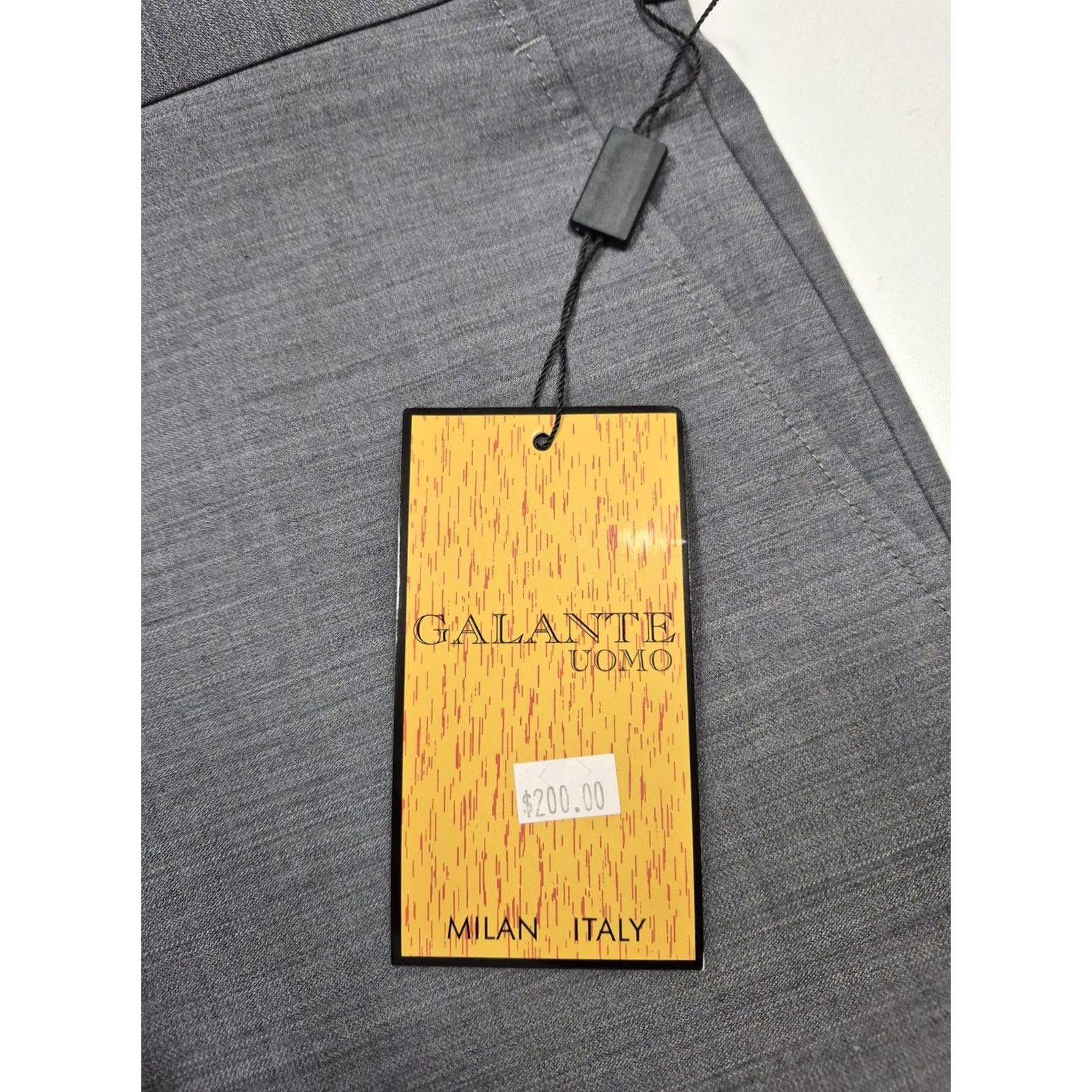 Vintage Galante Uomo Dress Pants Mens 44x36 Gray Wool Flat Front Unhemmed Italy NWT Size US 44 / EU 60 - 3 Thumbnail