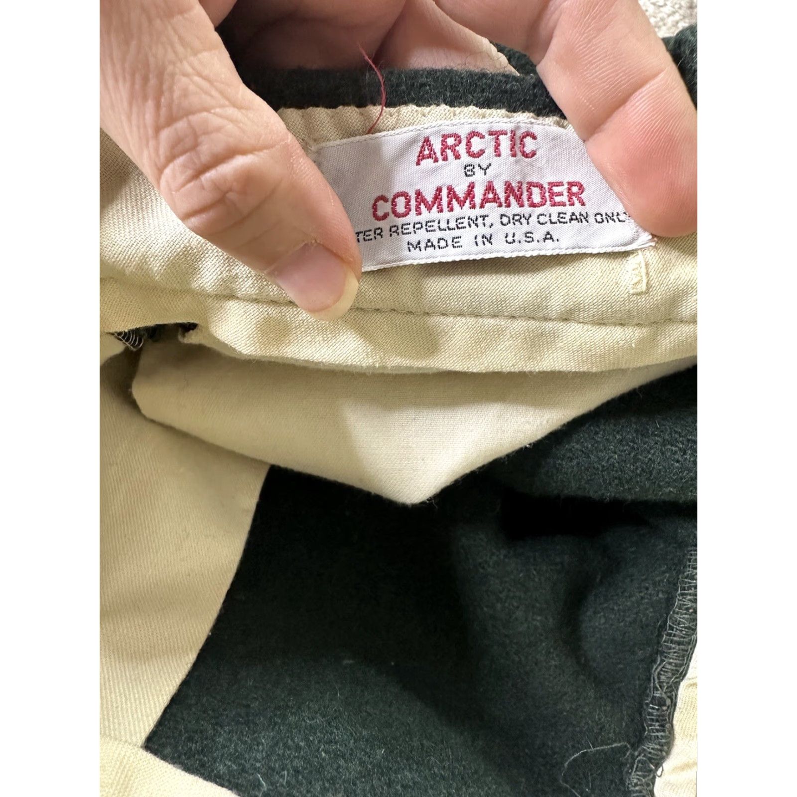 Commando VINTAGE Commander Artic by Commander Men's 36 Forest Green 100% Wool Pants Wool Waterproof Straight Leg 28in Inseam USA Made Pants Mens Size US 36 / EU 52 - 3 Thumbnail