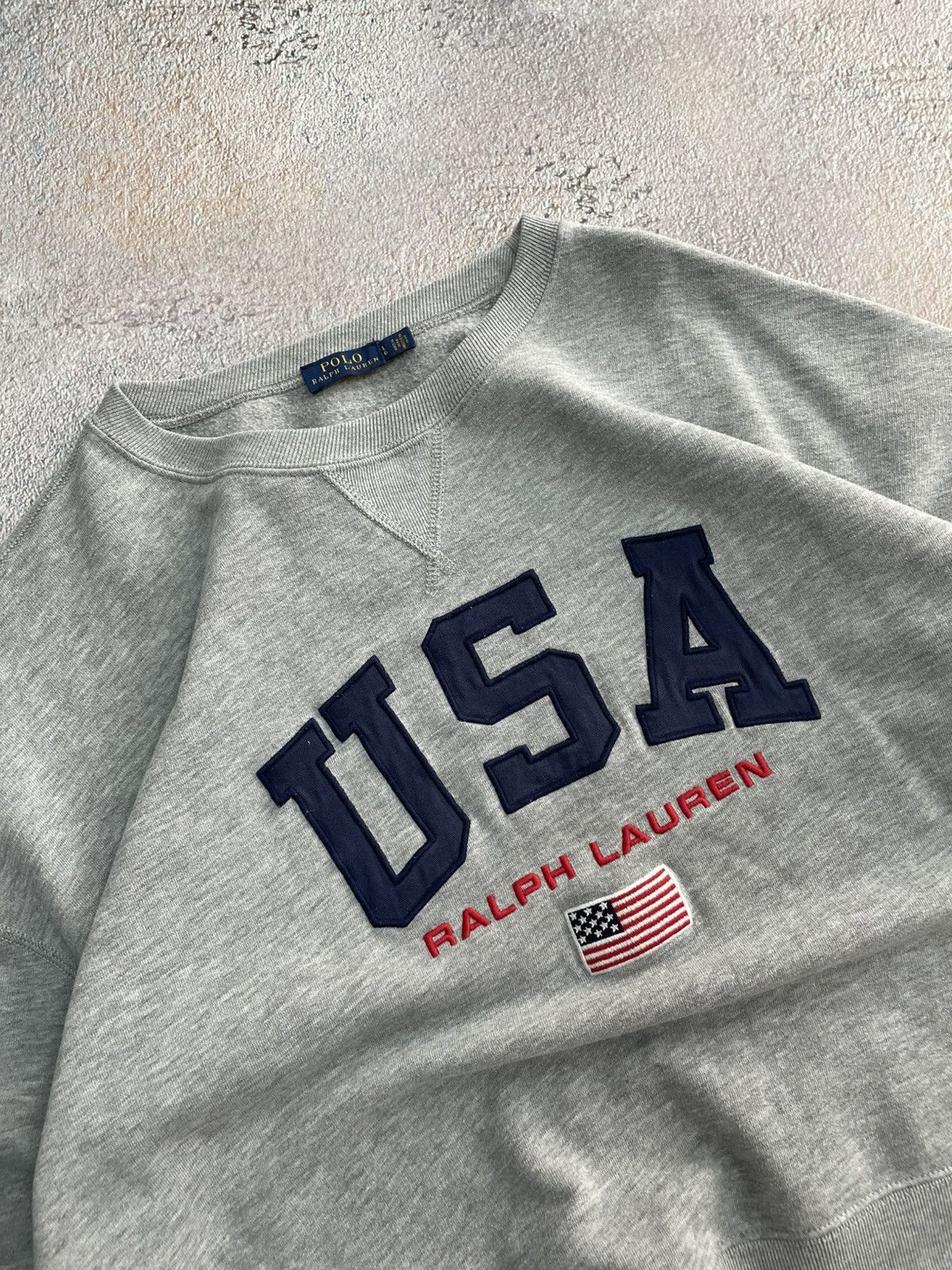 Polo Ralph Lauren Polo Ralph Lauren USA Flag Spellout Boxy Sweatshirt Size L / US 10 / IT 46 - 3 Thumbnail