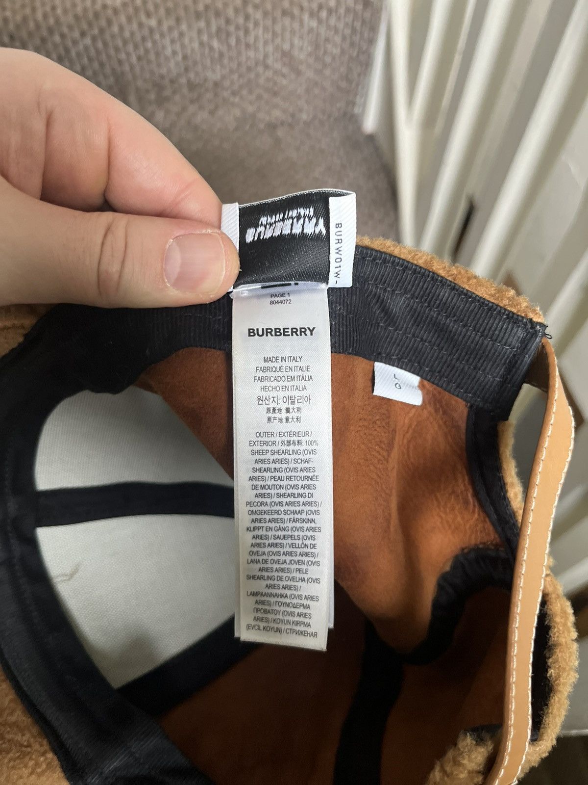 Burberry Burberry Monogram brown Shearling baseball cap Size ONE SIZE - 8 Thumbnail