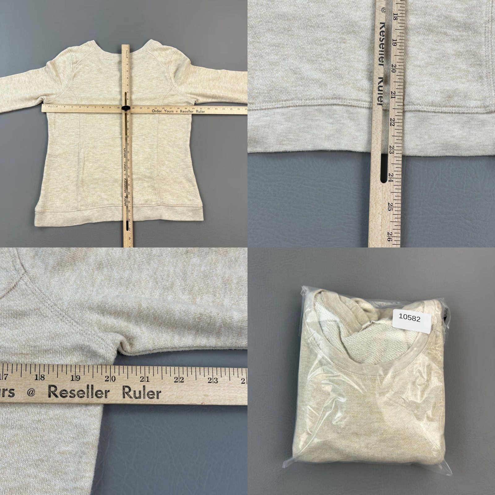 Anthropologie Pure Good Anthropologie Sweatshirt Women's Large Beige Studded Pullover Size L / US 10 / IT 46 - 8 Thumbnail