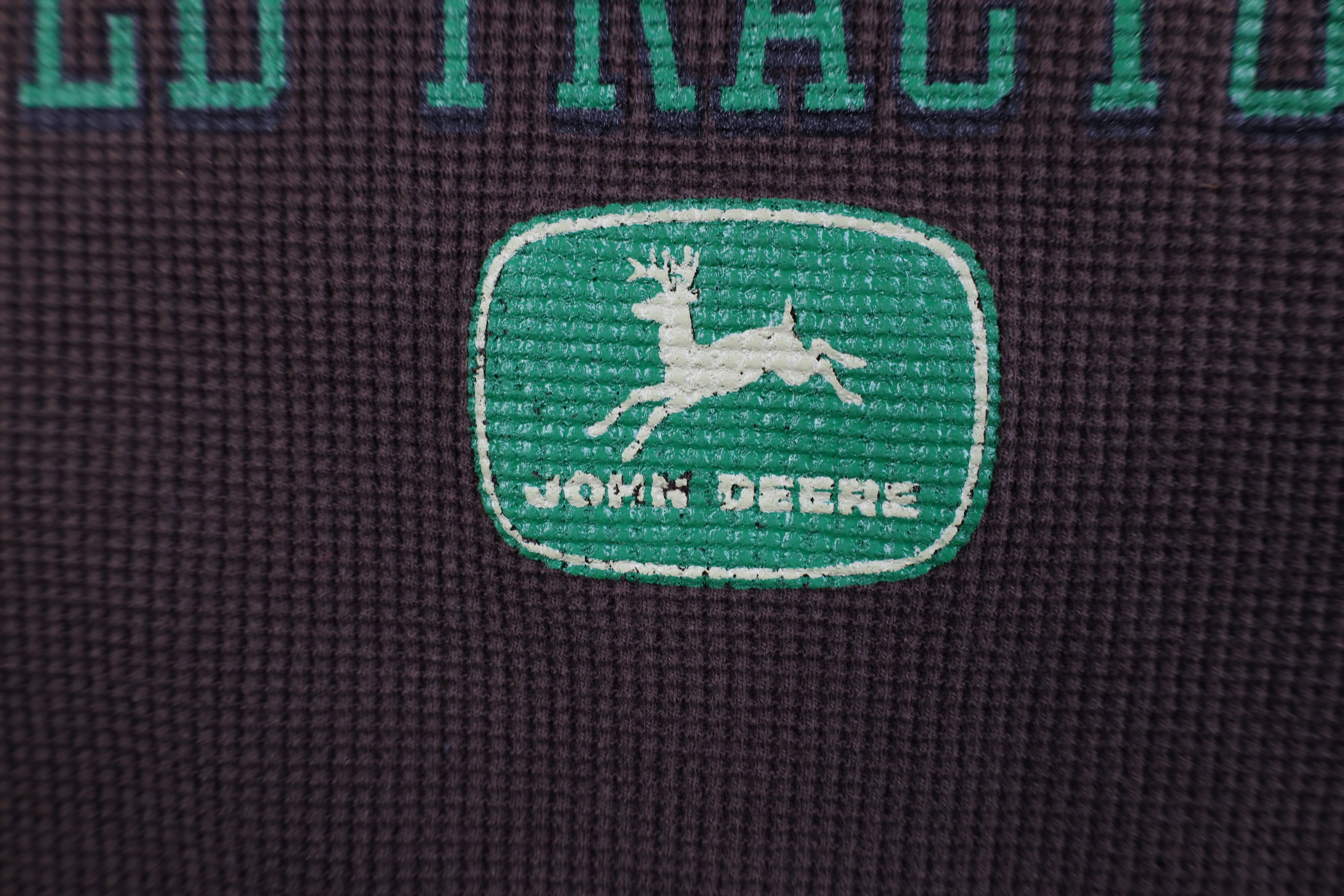 John Deere Vintage John Deere Tractors Waffle Knit Long Sleeve T-Shirt Size US XL / EU 56 / 4 - 5 Thumbnail