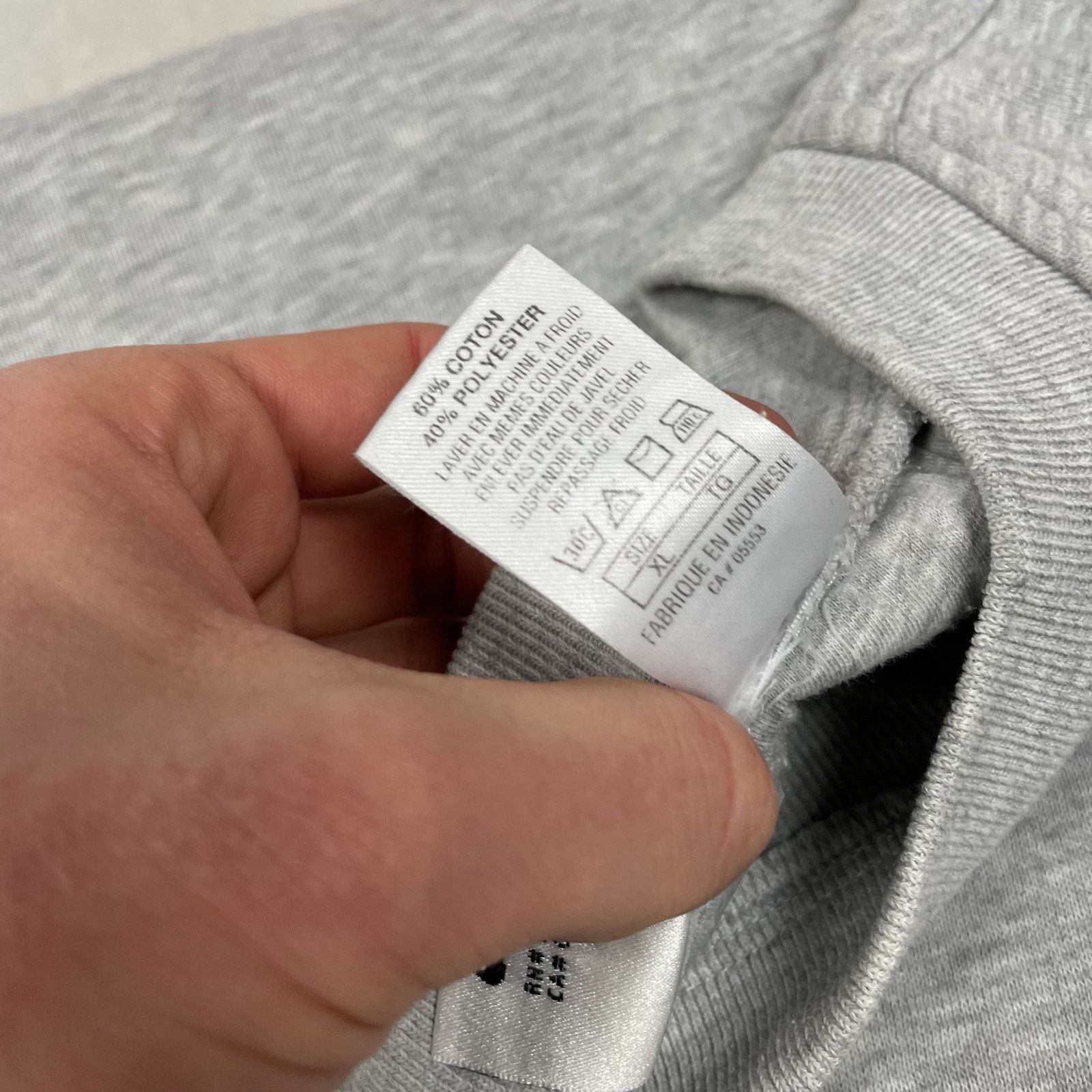 Nike × Vintage Vintage Nike Men’s Heather Gray Solo Swoosh Sweatshirt XL Size US XL / EU 56 / 4 - 9 Thumbnail