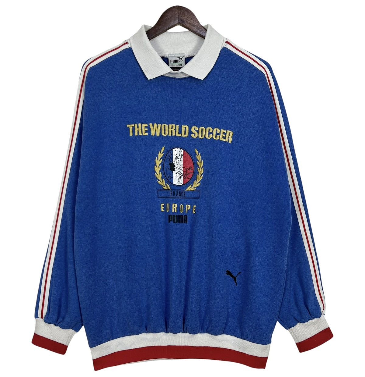 Puma 90s Vintage France The World Football Europe Sweatshirt Size US L / EU 52-54 / 3 - 1 Thumbnail