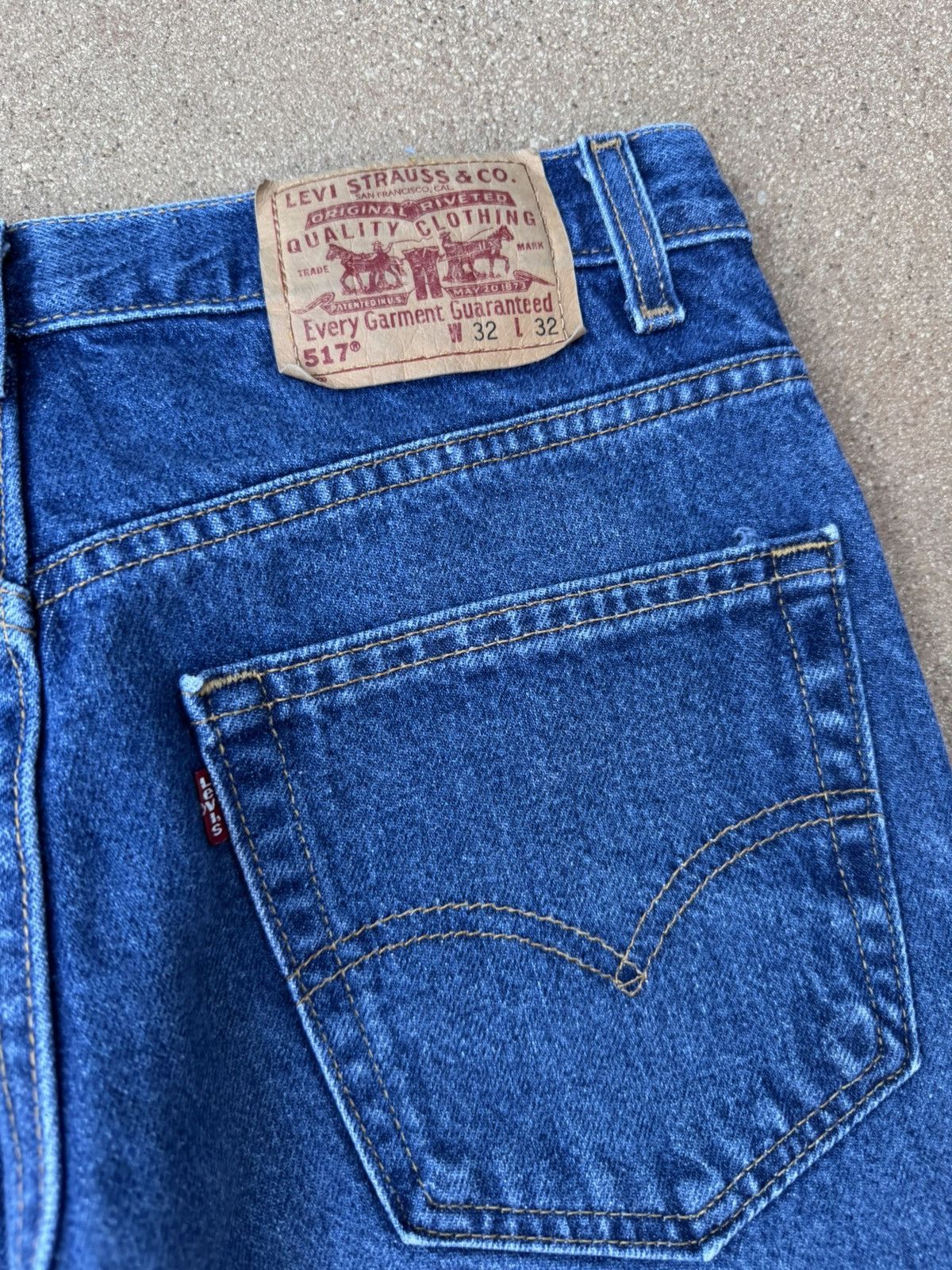 Levi's Vtg 90s Levis 517 Orange Tab Bootcut Flare Faded Jeans 31x30 Size US 31 - 8 Thumbnail