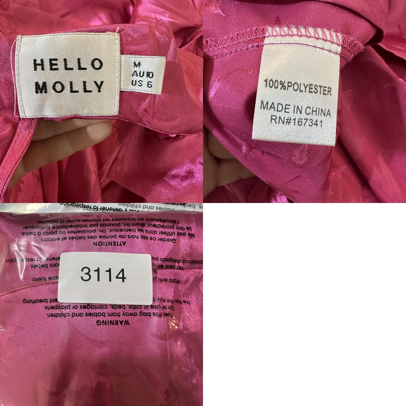 Vintage Hello Molly Dress Womens 6 Pink Floral Satin Halter Fit & Flare Mini Party Dress Size M / US 6-8 / IT 42-44 - 8 Thumbnail