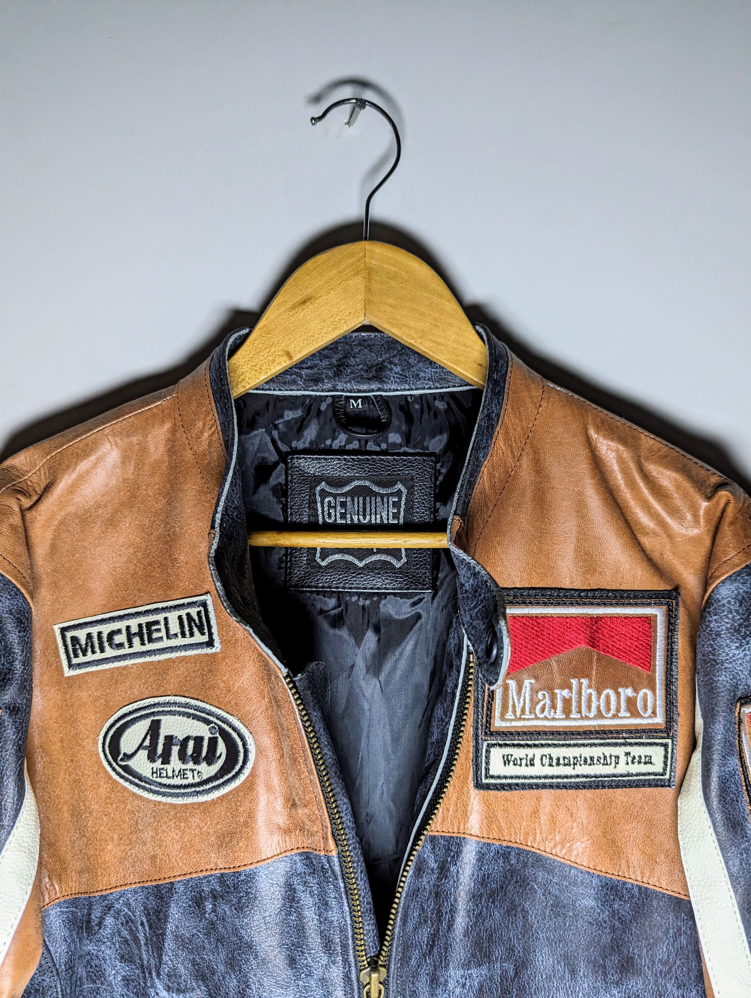 Vintage 🔥 RARE MARLBORO 🔥 LEATHER JACKET VINTAGE STREETWEAR Size US XXL / EU 58 / 5 - 9 Thumbnail