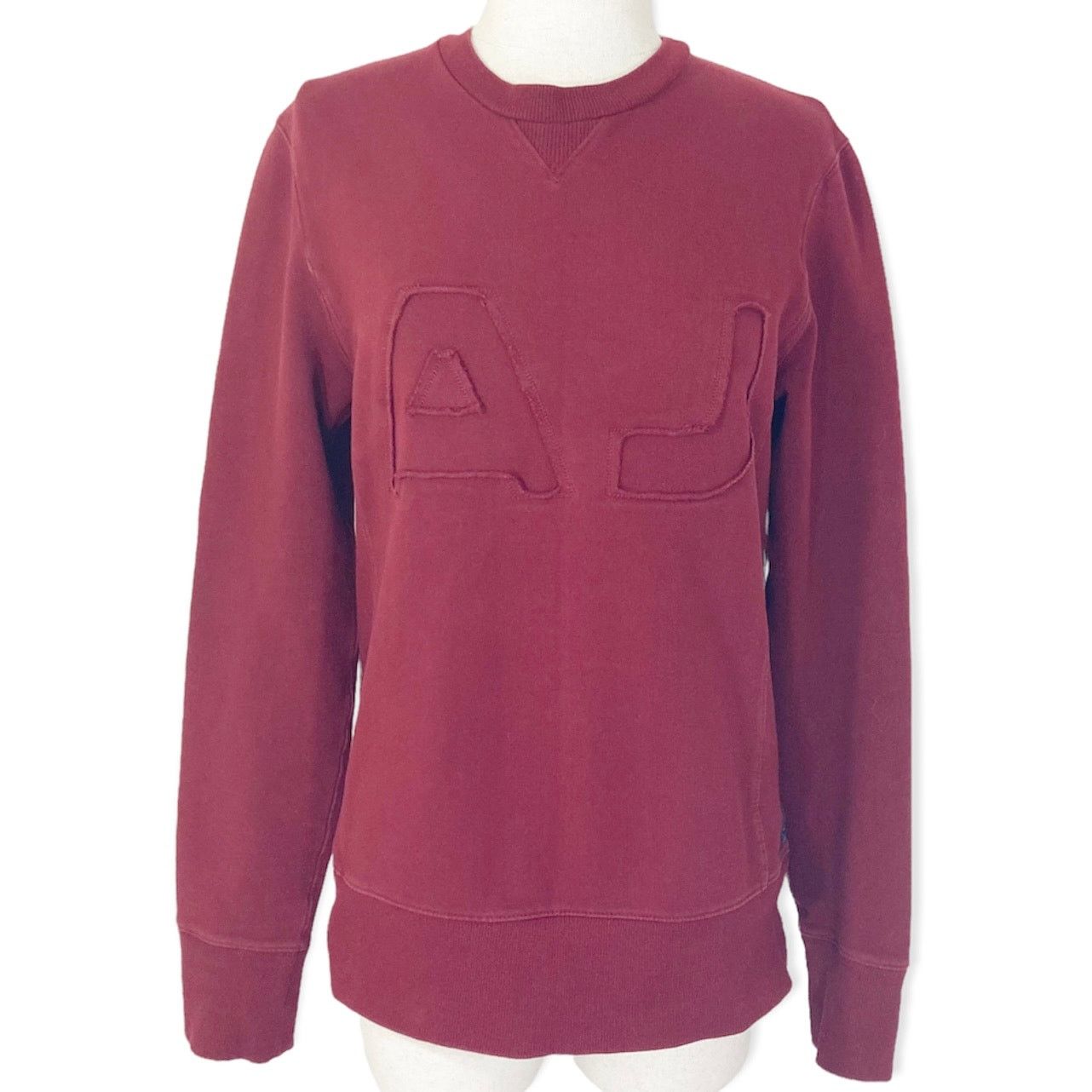 Armani Armani Jeans burgundy logo sweatshirt, long sleeve crew neck Size US XS / EU 42 / 0 - 3 Thumbnail