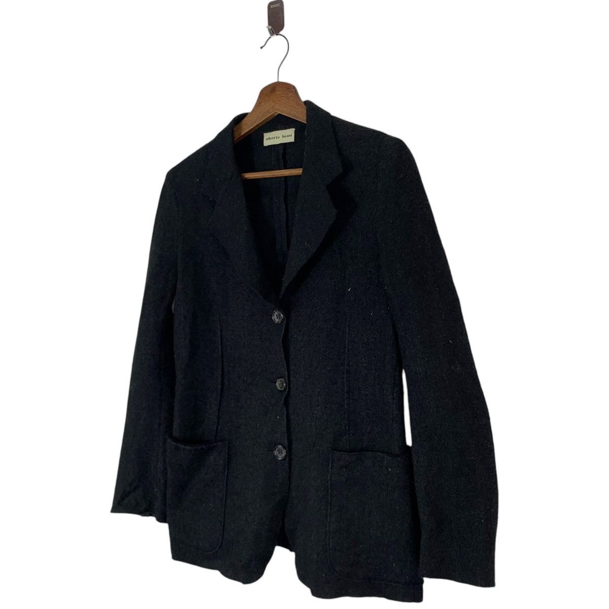 Vintage VINTAGE ALBERTO BIANI WOOL BLACK WOMEN COAT Size S / US 4 / IT 40 - 2 Thumbnail