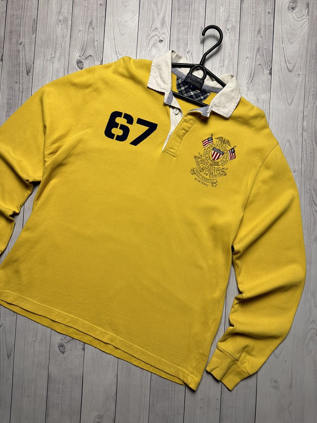 Ralph Lauren Vintage Rugby polo Ralph Lauren size L logo yellow rare Size US L / EU 52-54 / 3 - 2 Thumbnail