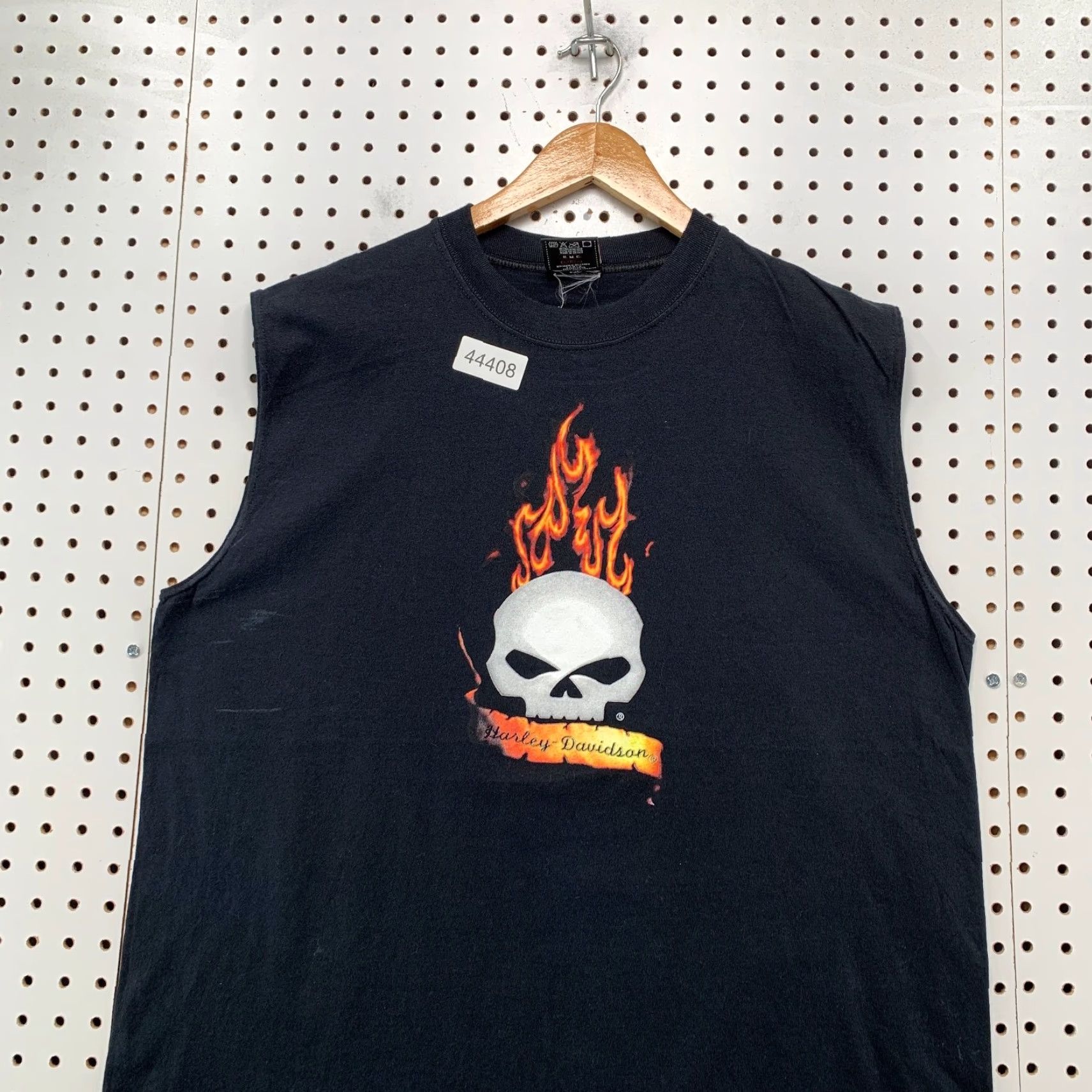 Harley Davidson VINTAGE Harley-Davidson Skull Flame T Shirt Mens XL Black United States Sleeveless 2000s Motorcycle Men XL Black Size US XL / EU 56 / 4 - 3 Thumbnail