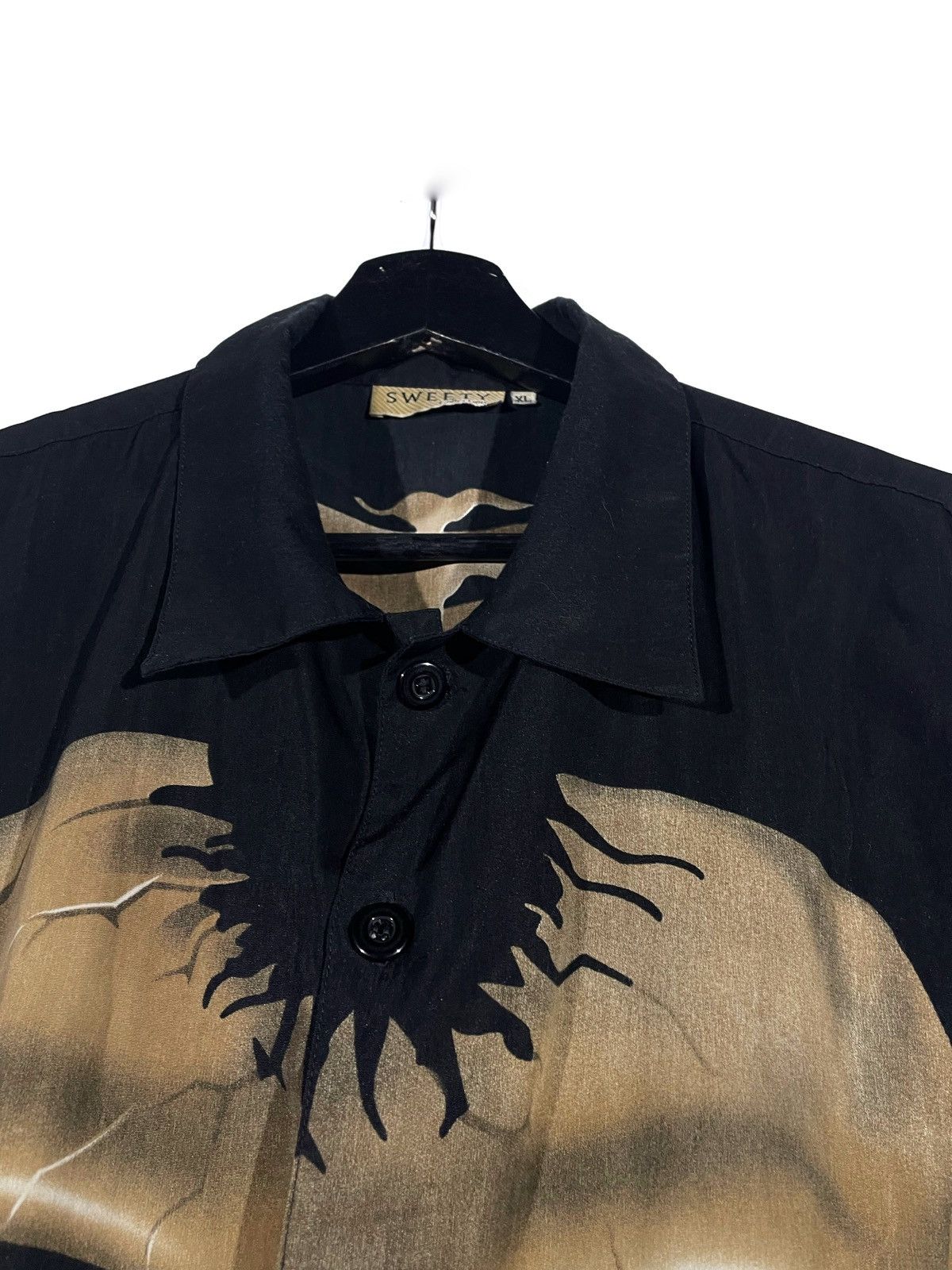 Designer Full Print Vintage Black Shirt Size XL Skull & Bones Rock Size US XL / EU 56 / 4 - 4 Thumbnail