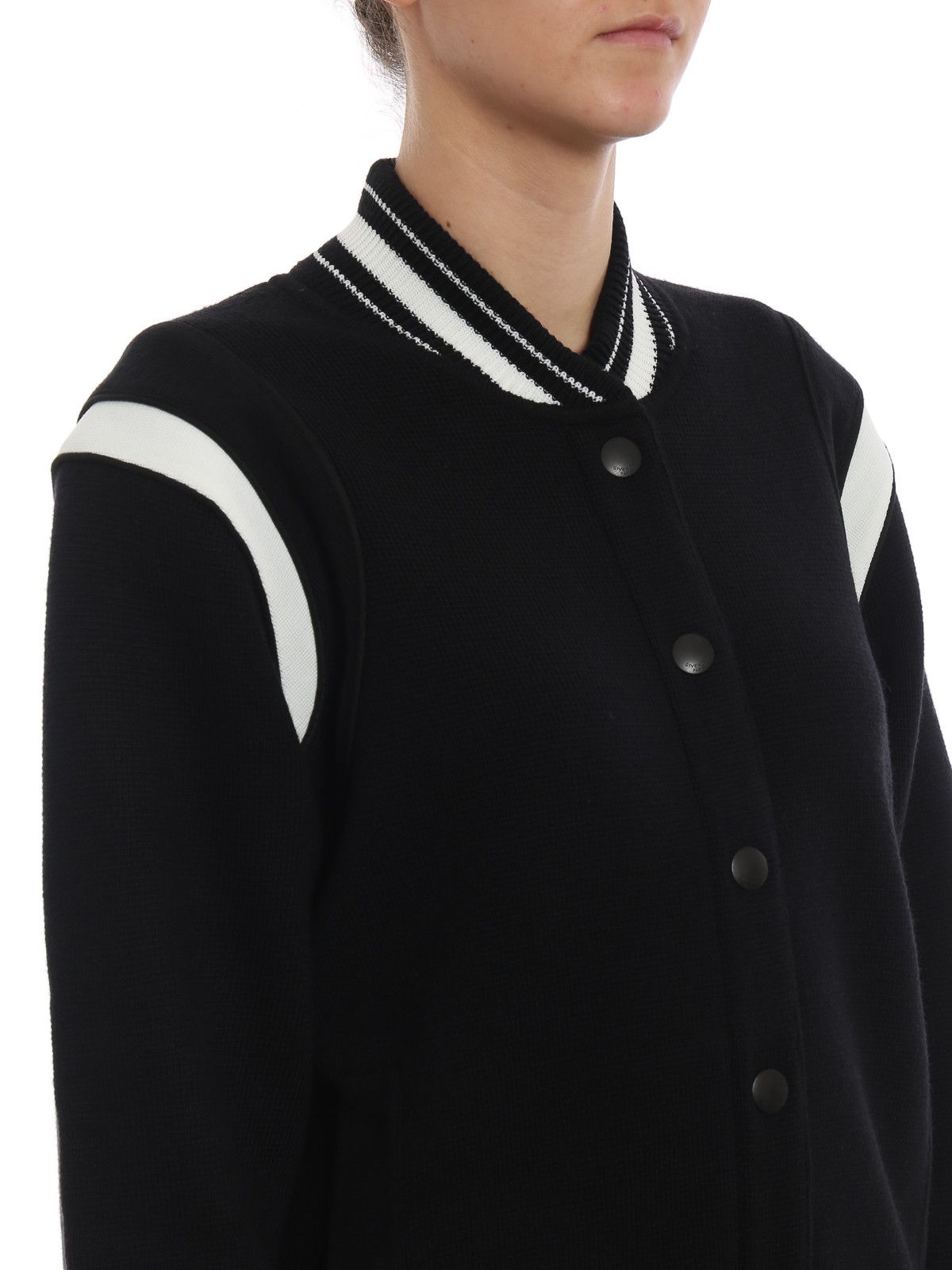 Givenchy o1srvl11e0225 Varsity Bomber Jacket in Black/White Size XL / US 12-14 / IT 48-50 - 5 Thumbnail