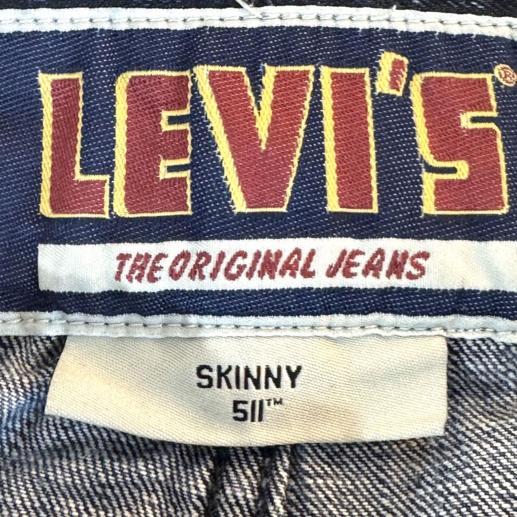 Levi's Levi's 511 Jeans Mens 34x30 Blue Skinny Fit Whiskered Denim Medium Wash Denim Zip Fly Button Closure 5-Pocket Pockets Mid Rise 10-12in Regular Size US 34 / EU 50 - 6 Thumbnail