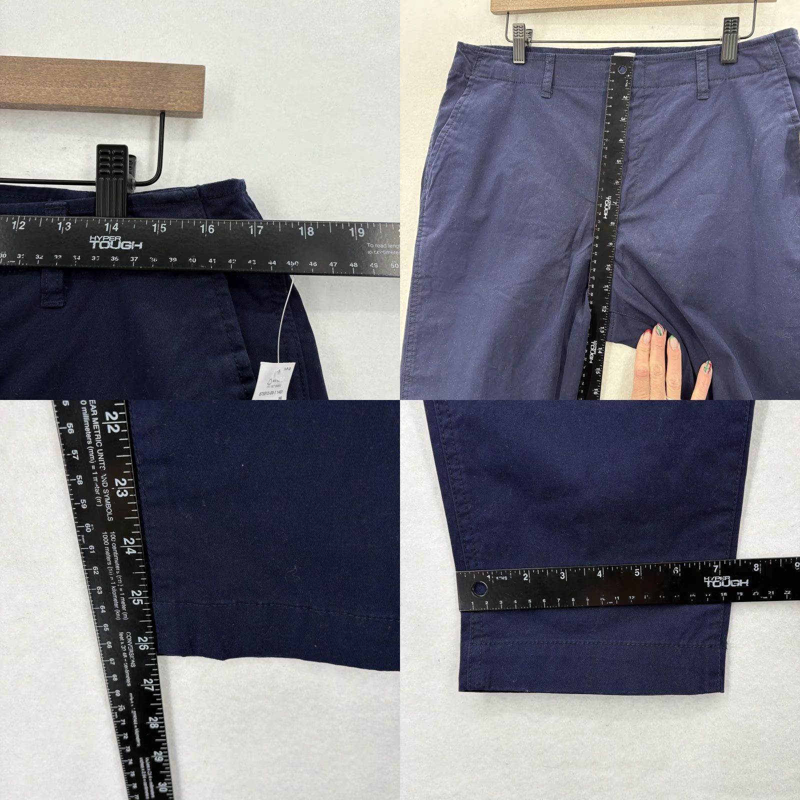 Gap GAP Pants Womens 14 Navy Downtown Khaki Chino Ankle Stretch Cotton Casual Preppy Tapered Twill Pockets Zip Womens Size 36" / US 14 / IT 50 - 8 Thumbnail