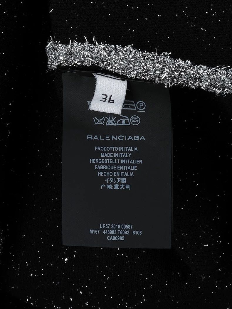 Balenciaga Balenciaga Silver Silk Blend High Neck Long Sleeve 2501-Nex Size XS / US 0-2 / IT 36-38 - 7 Thumbnail