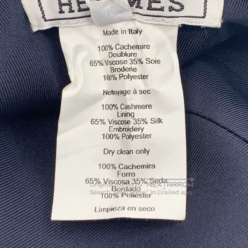 Hermes Hermes size 59 Blue pig nose pattern embroidery, cashmere f Size ONE SIZE - 8 Thumbnail