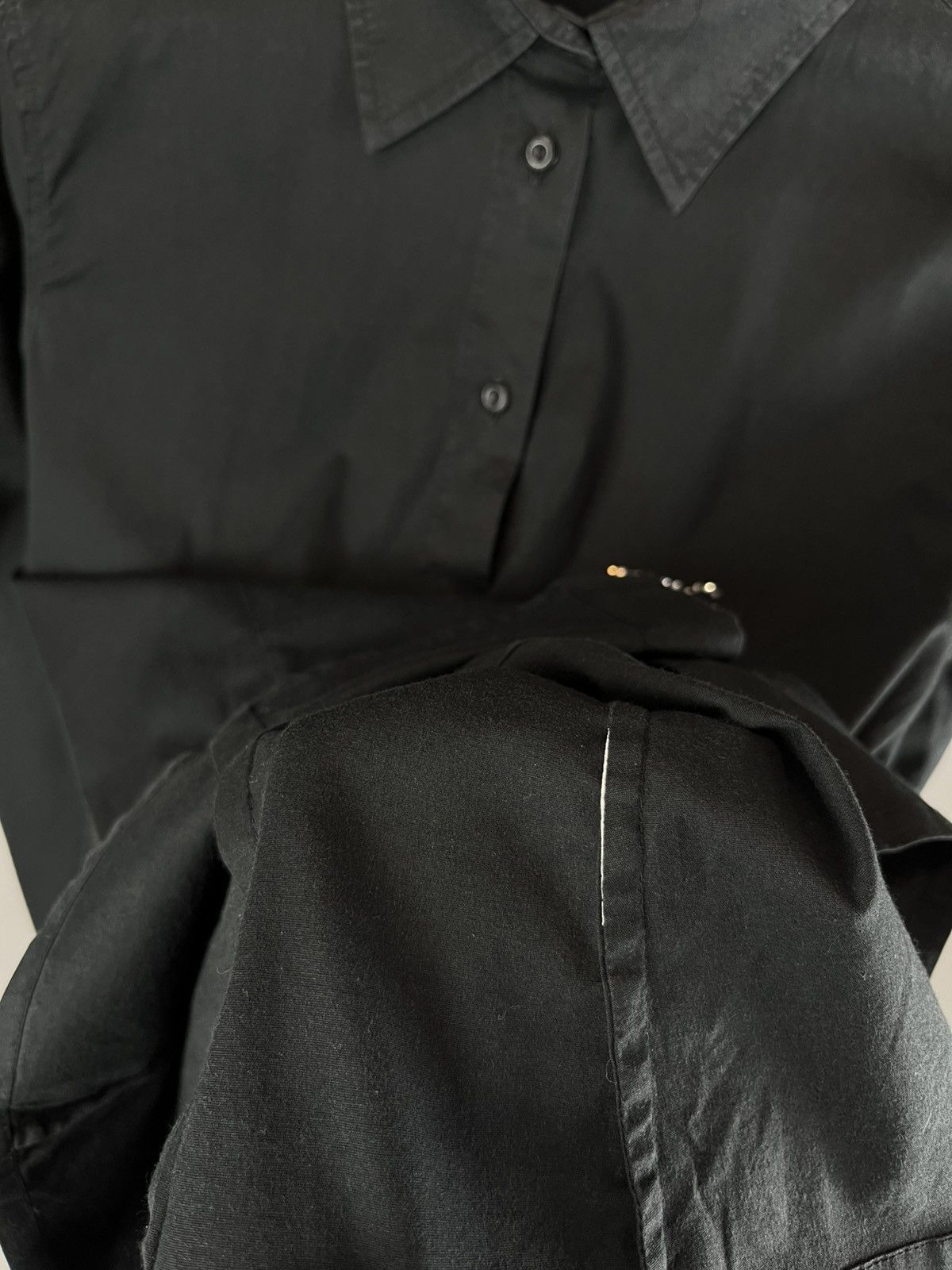 Jean Paul Gaultier Vintage Jean Paul Gaultier Black Shirt Double Big Logo Size S / US 4 / IT 40 - 10 Thumbnail