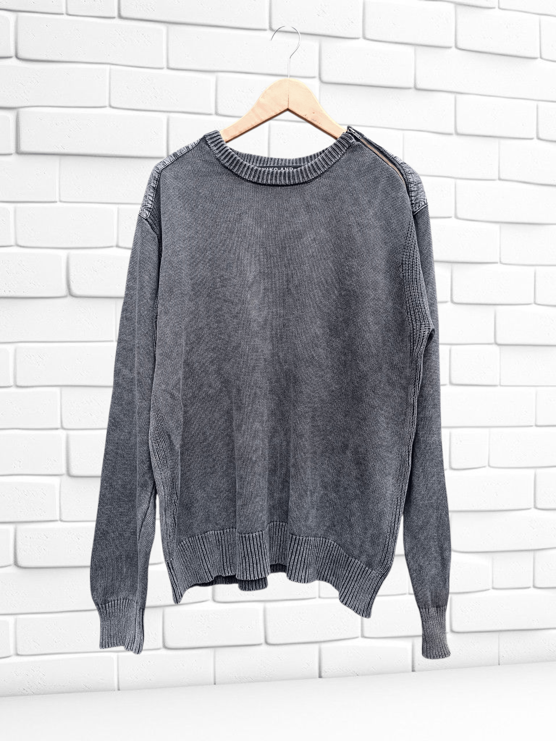 Japanese Brand Stonewashed Crew Neck Knit Yezzy Kanye West Style Size US XL / EU 56 / 4 - 1 Thumbnail