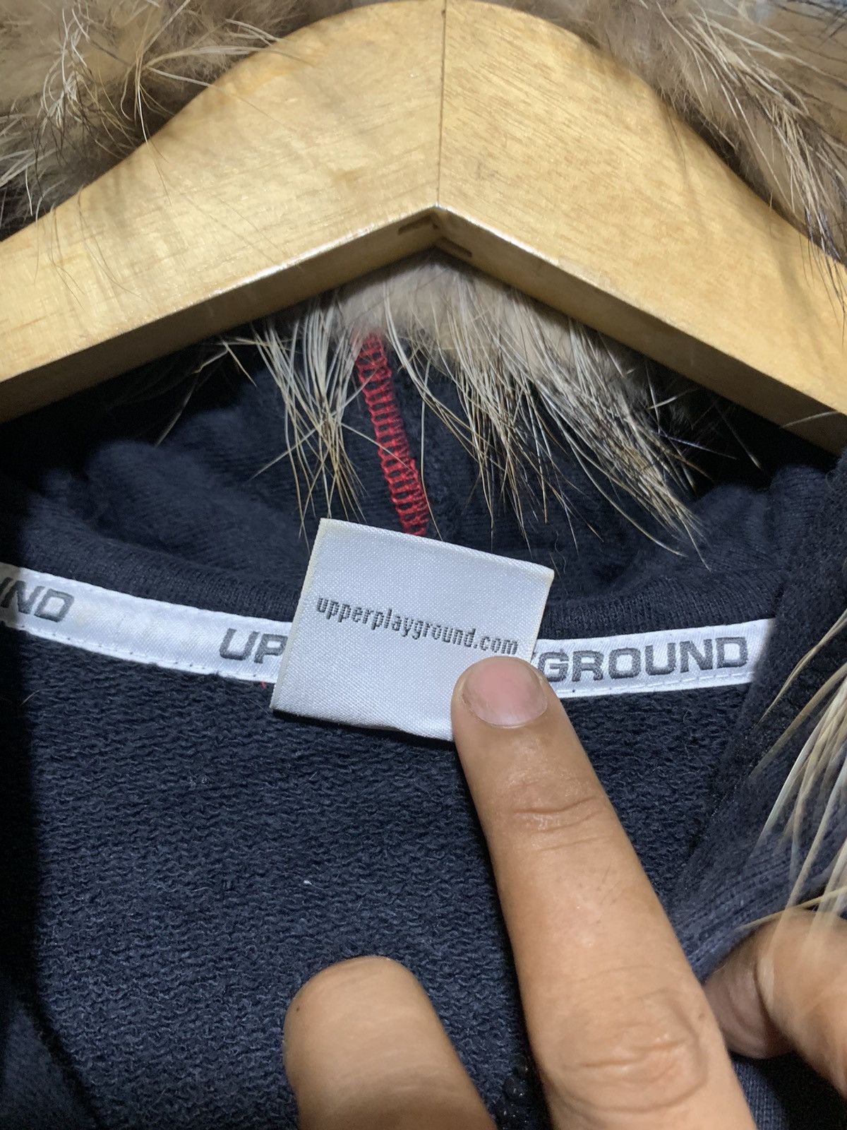 If Six Was Nine × Le Grande Bleu (L.G.B.) × Upper Playground Vtg Upper Playground distressed nightmare fur hoodie Size US L / EU 52-54 / 3 - 11 Thumbnail