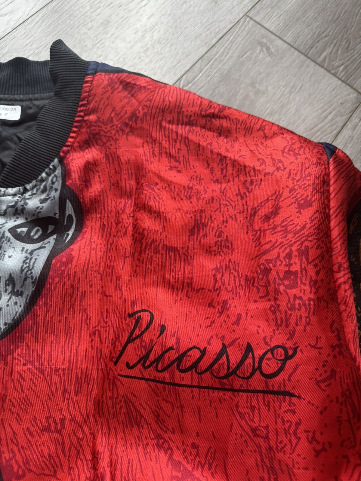 Vintage Picasso Style Art Bomber Jacket by Kavita – Size L – Rare Size US M / EU 48-50 / 2 - 4 Thumbnail