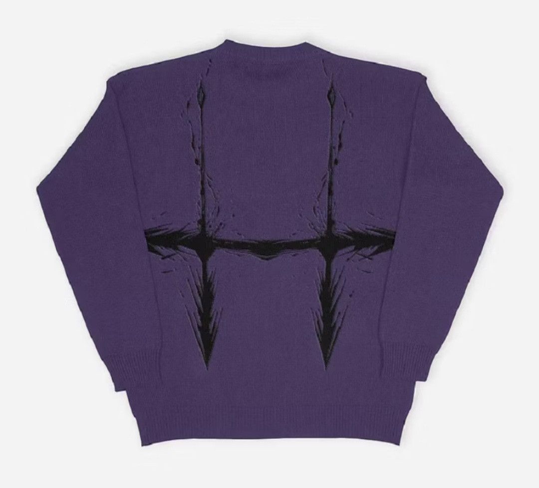 Japanese Brand × PPFM 💥Human Arrows harajuku Japanese purple sweater Size US L / EU 52-54 / 3 - 2 Thumbnail
