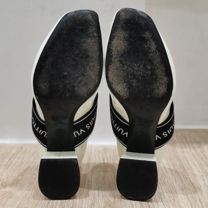 Louis Vuitton Louis Vuitton White and Black Heeled Shoes -2508 Size US 5 / IT 35 - 4 Thumbnail