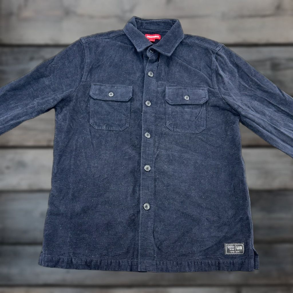 Vintage Unionbay Shirt Jacket Mens M Blue Corduroy Button Up Long Sleeve 90s Workwear Casual Bomber Jacket Size US M / EU 48-50 / 2 - 1 Thumbnail