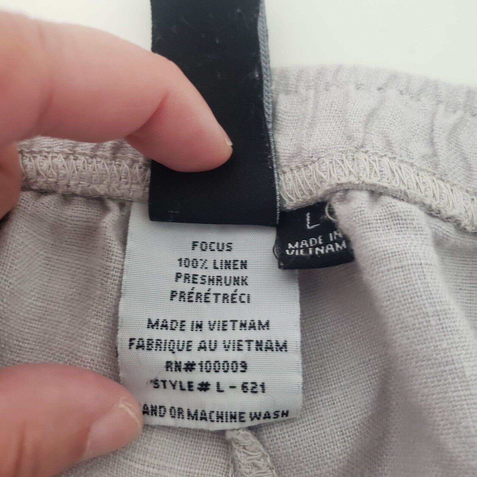 Designer Focus Casual Lite Linen Pants Womens Size Large Neutral Size 34" / US 12 / IT 48 - 7 Thumbnail