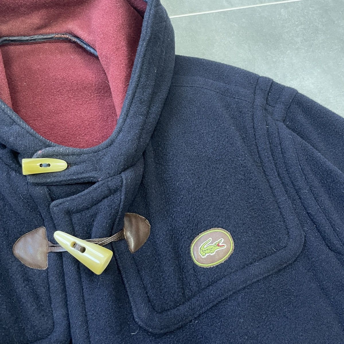 Lacoste × Vintage Vintage Lacoste Wool Hooded Coat Size L Size US L / EU 52-54 / 3 - 12 Thumbnail