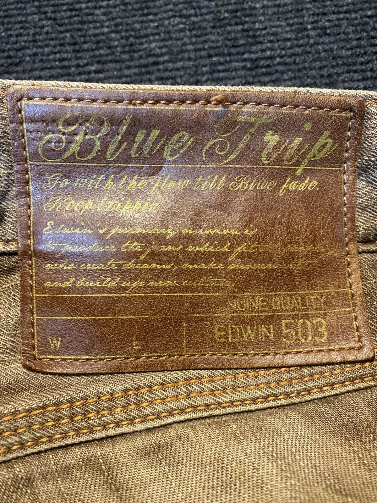 Edwin ‼️Insane Distressed EDWIN 503 Jeans Back pocket Zipper ‼️ Size US 34 / EU 50 - 10 Thumbnail