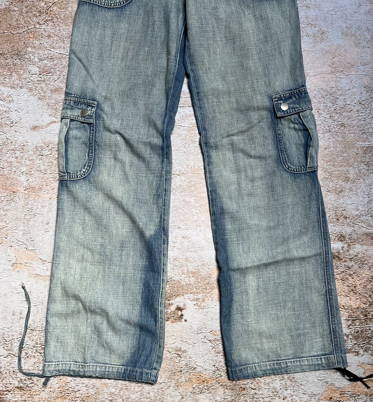 Japanese Brand × Vintage Vintage Japanese cargo washed flare jeans Size 28" / US 6 / IT 42 - 2 Thumbnail