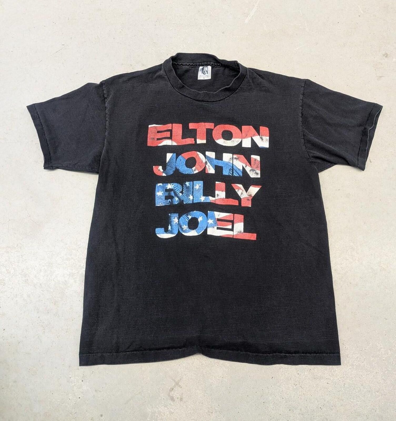 Vintage Vintage 90s Elton John and Billy Joel Concert T-shirt Size US XL / EU 56 / 4 - 1 Thumbnail