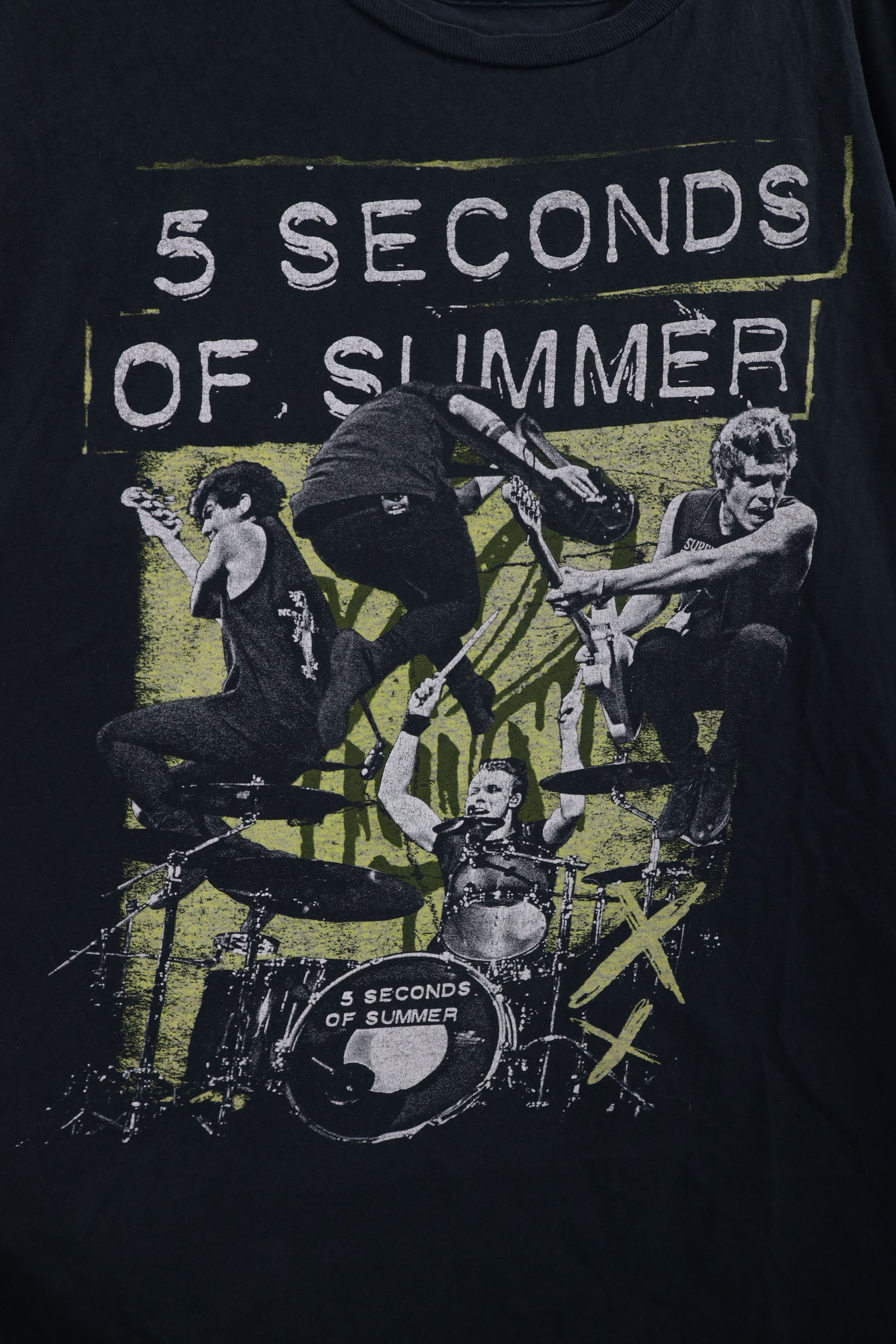 Vintage Retro 5 Seconds Of Summer Band Tour T-Shirt Black Cotton Size US XXL / EU 58 / 5 - 4 Thumbnail