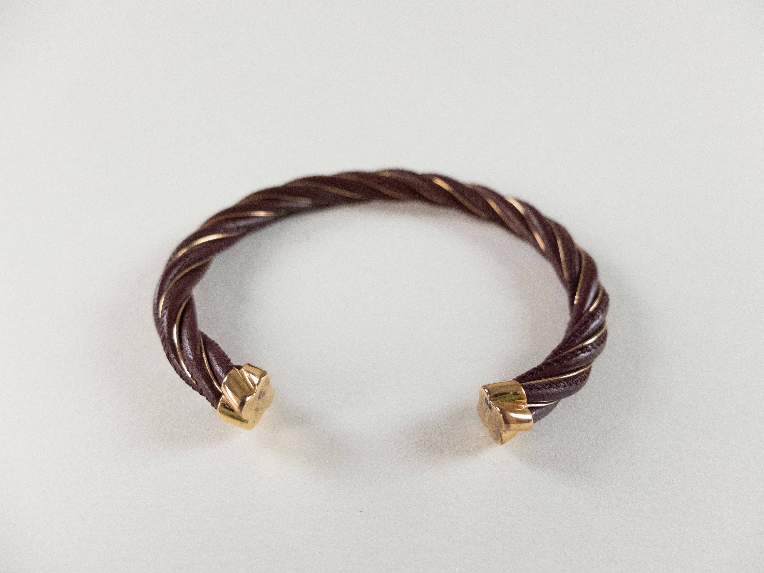 Bottega Veneta BOTTEGA VENETA Twist burgundy leather & silver bracelet q Size ONE SIZE - 3 Thumbnail
