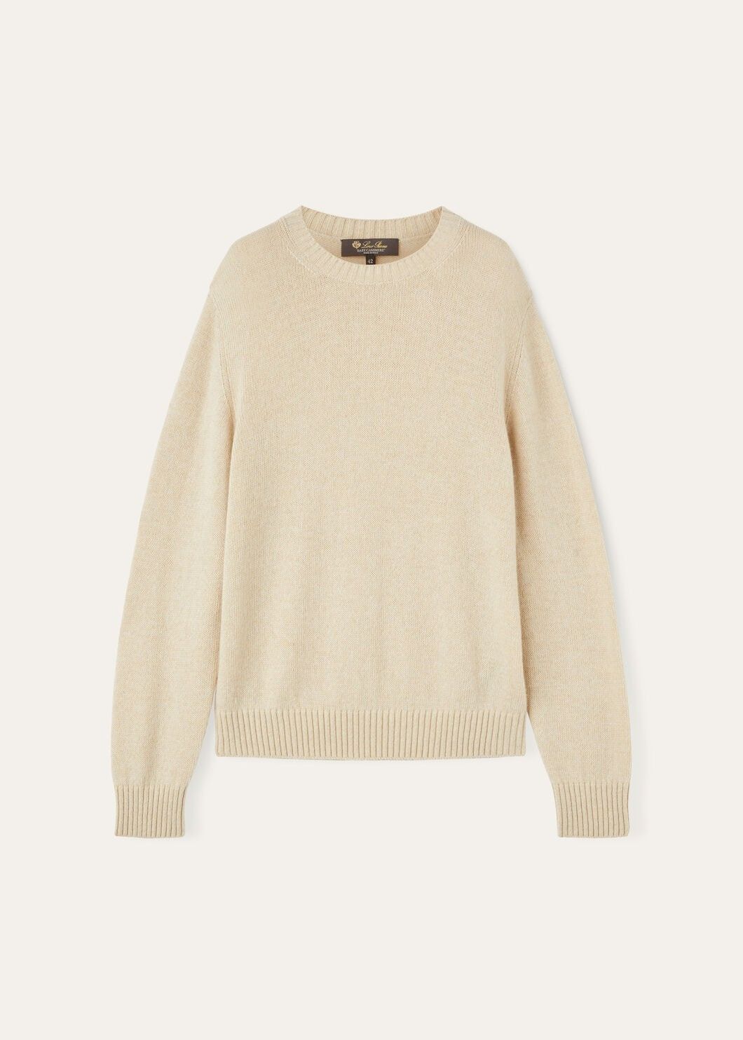 Loro Piana o1w1db10825 FAO5747 Cellio Crewneck Sweater in Beige Size XS / US 0-2 / IT 36-38 - 1 Thumbnail