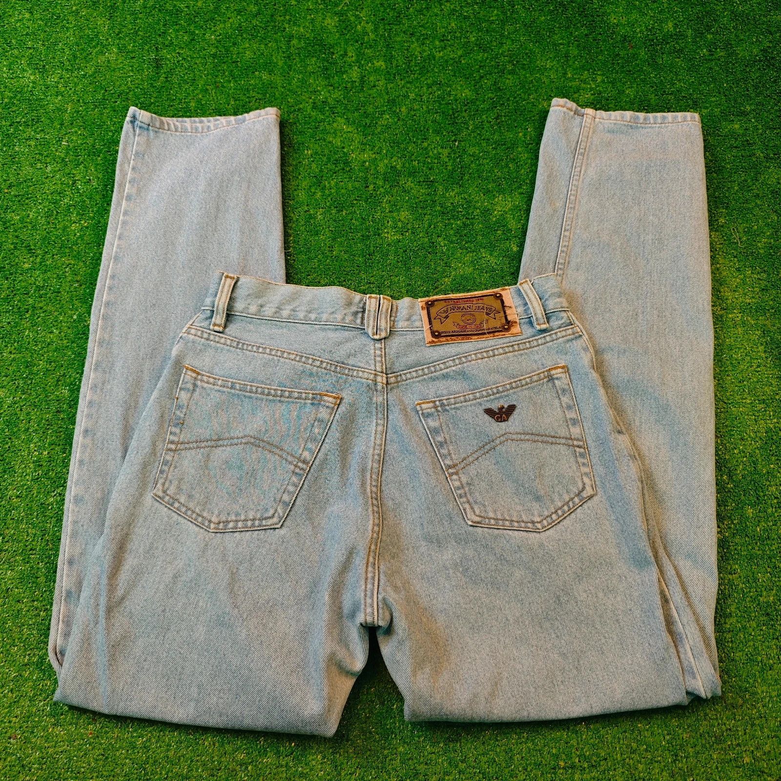 Emporio Armani Vintage Armani Jeans Mens 32 slim straight button pants 90s Size US 32 / EU 48 - 1 Thumbnail