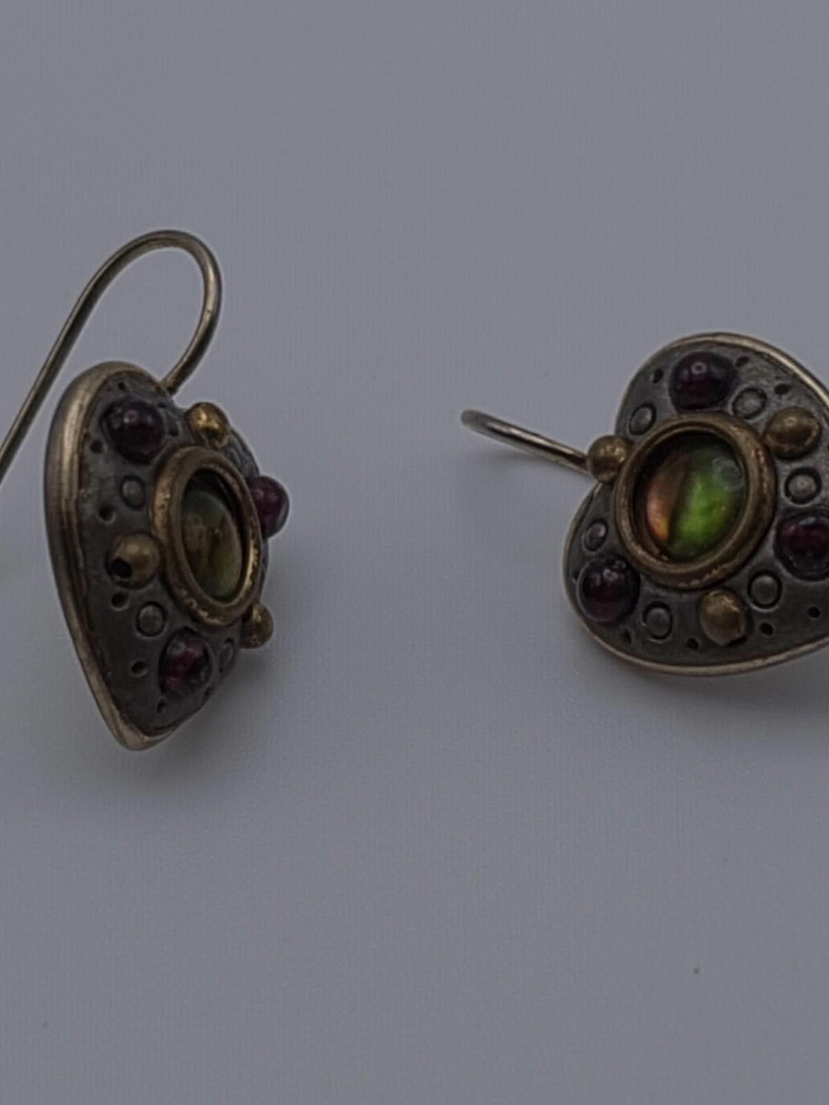 Other Michal Golan Mixed Metal Heart Earrings w/ Cabochon Size ONE SIZE - 3 Thumbnail