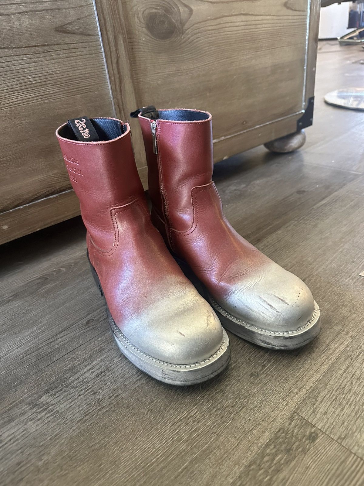Acne Studios Acne studios leather ankle boot burgundy Size US 9.5 / EU 42-43 - 3 Thumbnail